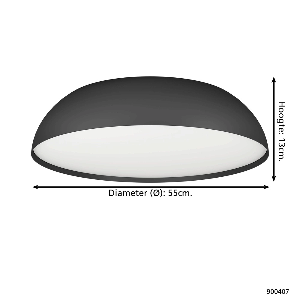 Zigbee-Deckenlampe Tollos-Z Ø 55cm – schwarz Eglo 9008606243808