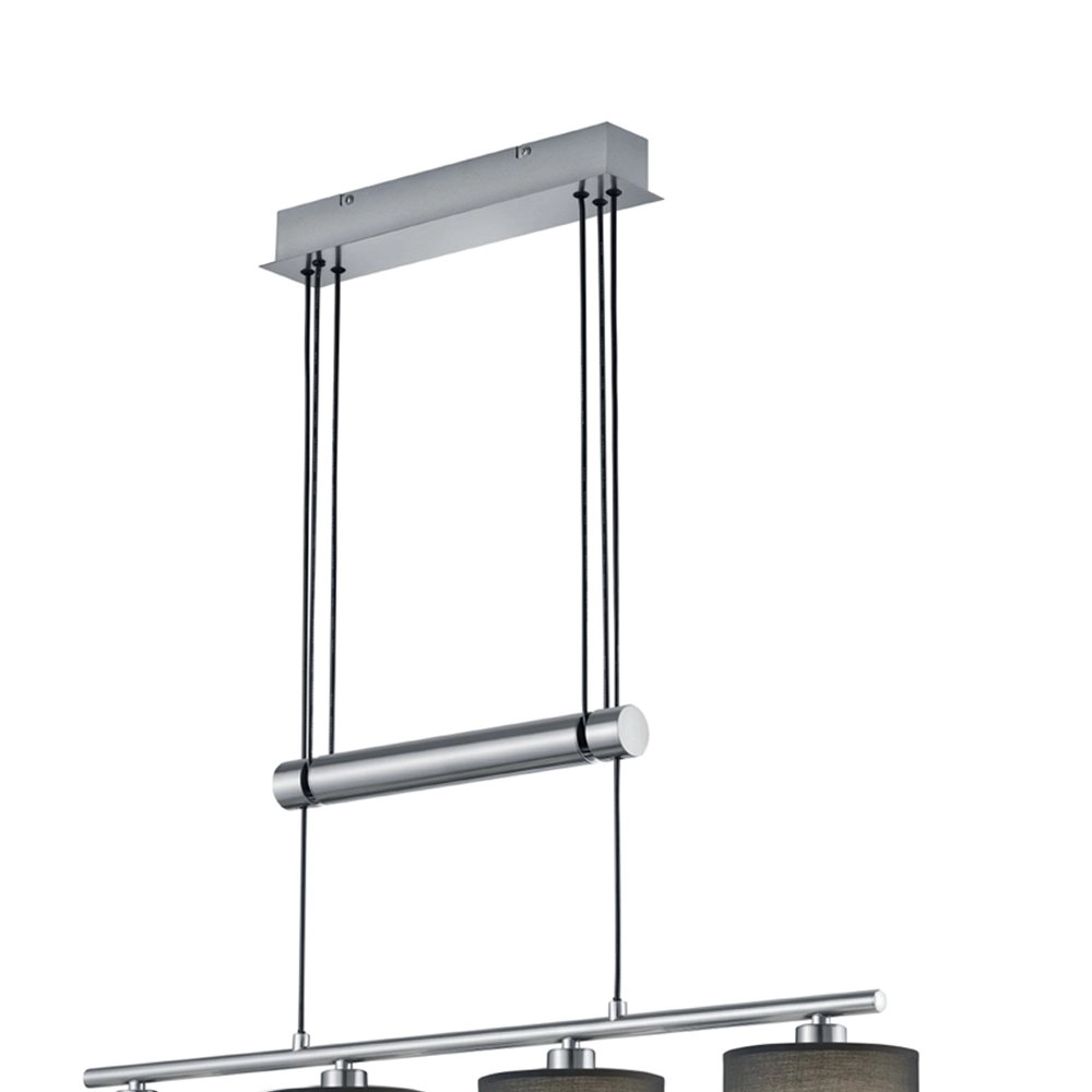 Pendelleuchte Garda 4-Licht-Nickelmatte mit Anthrazit Trio 4017807336955