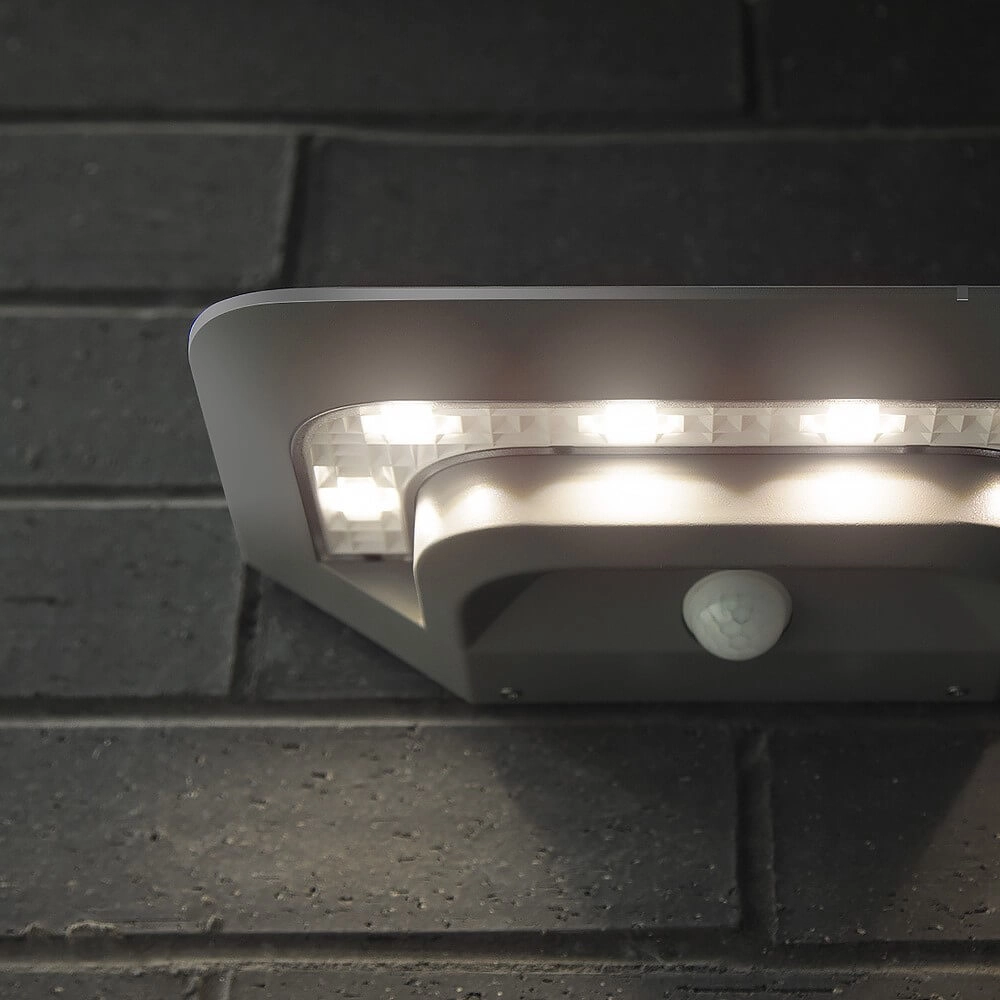 Solar wall lamp Ghost Solar silver gray Lutec 4250294308191