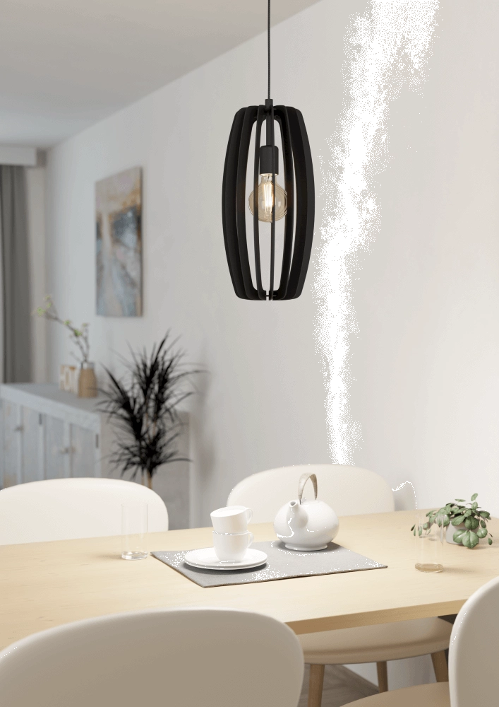Schwarze Hängelampe Bajazzara Ø 26cm Eglo 9008606244348