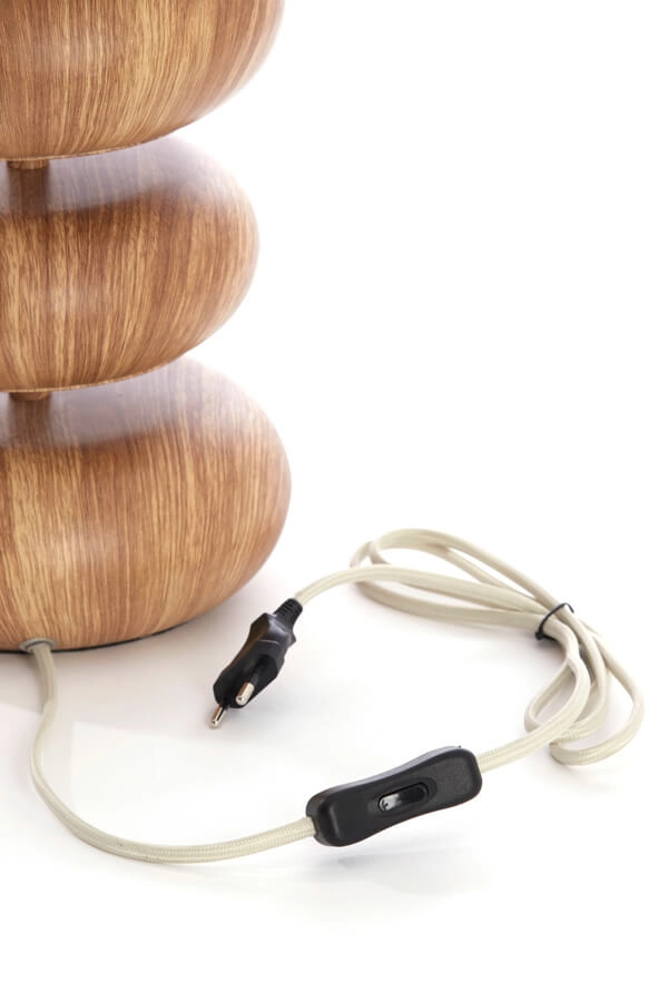 Tischlampe Danialo Holz mit Creme 60cm Light & Living 8717807756826