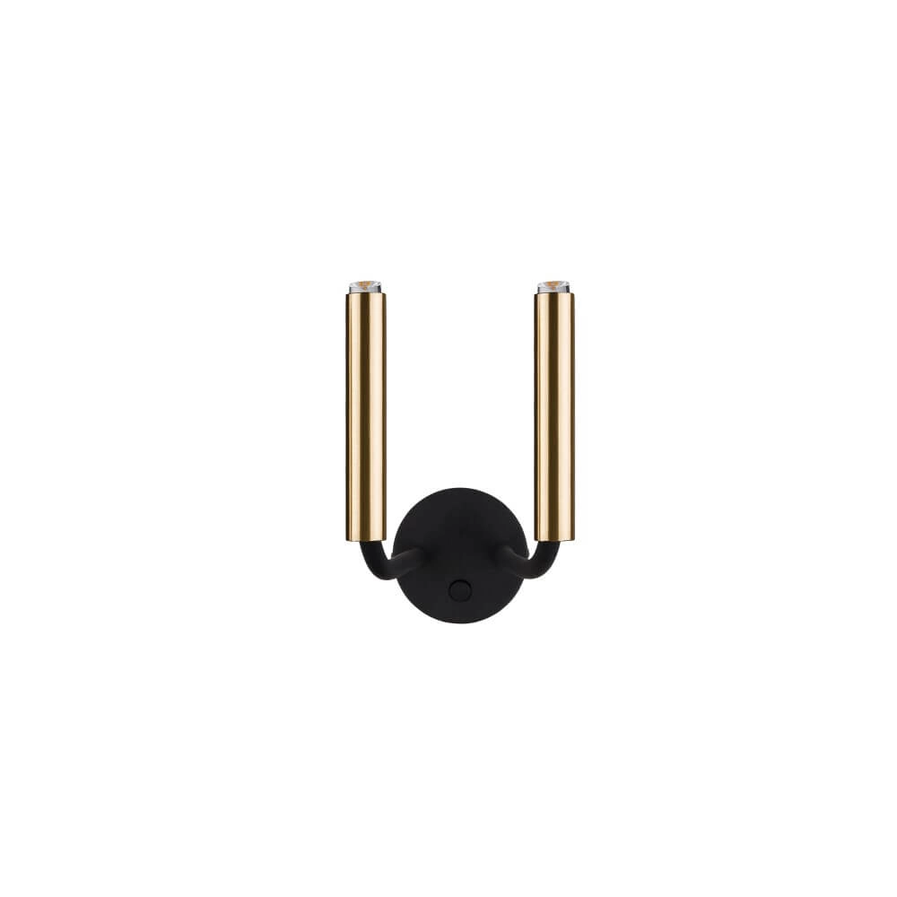 Schwarzgoldene Wandlampe Stalactite 2-Licht