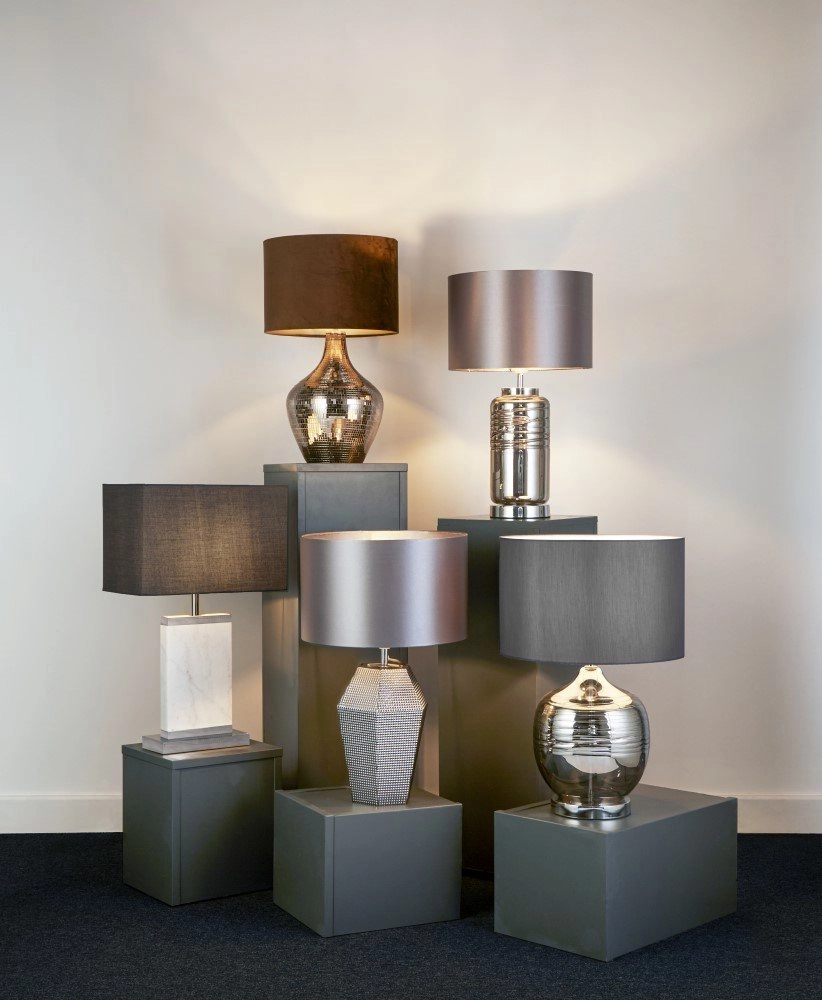 Graue Tischlampe Table Searchlight 5053423161297