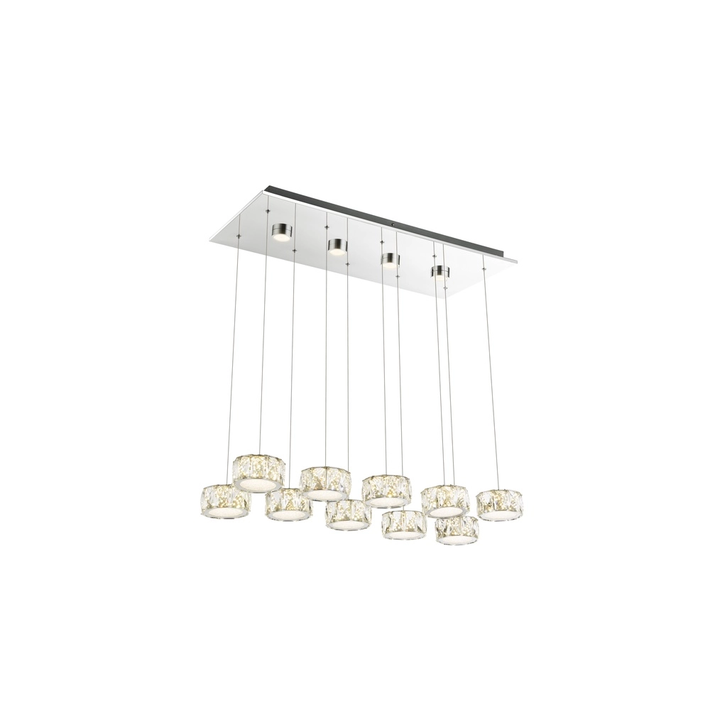 10-Licht Pendellampe Amur Chrom