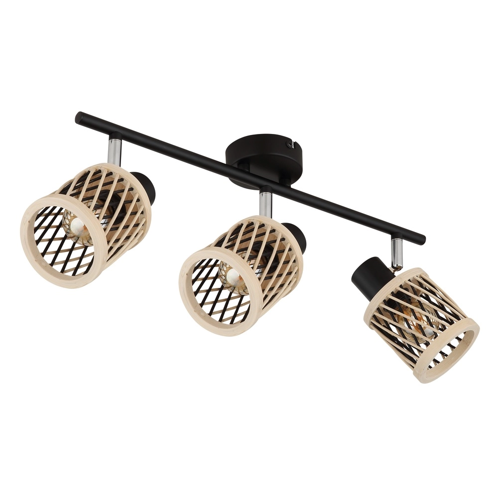 Wandlampe Mali 3-Licht Schwarz mit Kappen Globo 9007371533718