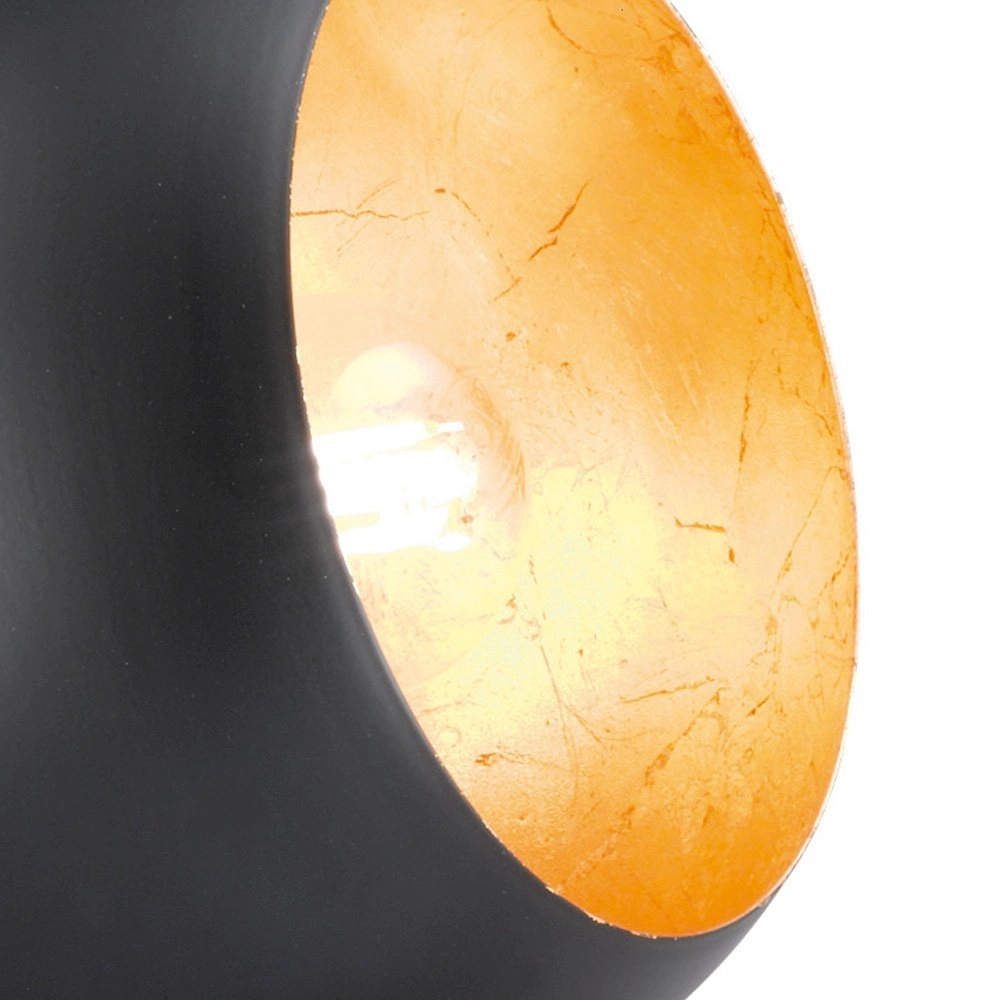 Tischlampe Billy 15 cm schwarz mit Gold Trio 4017807352269