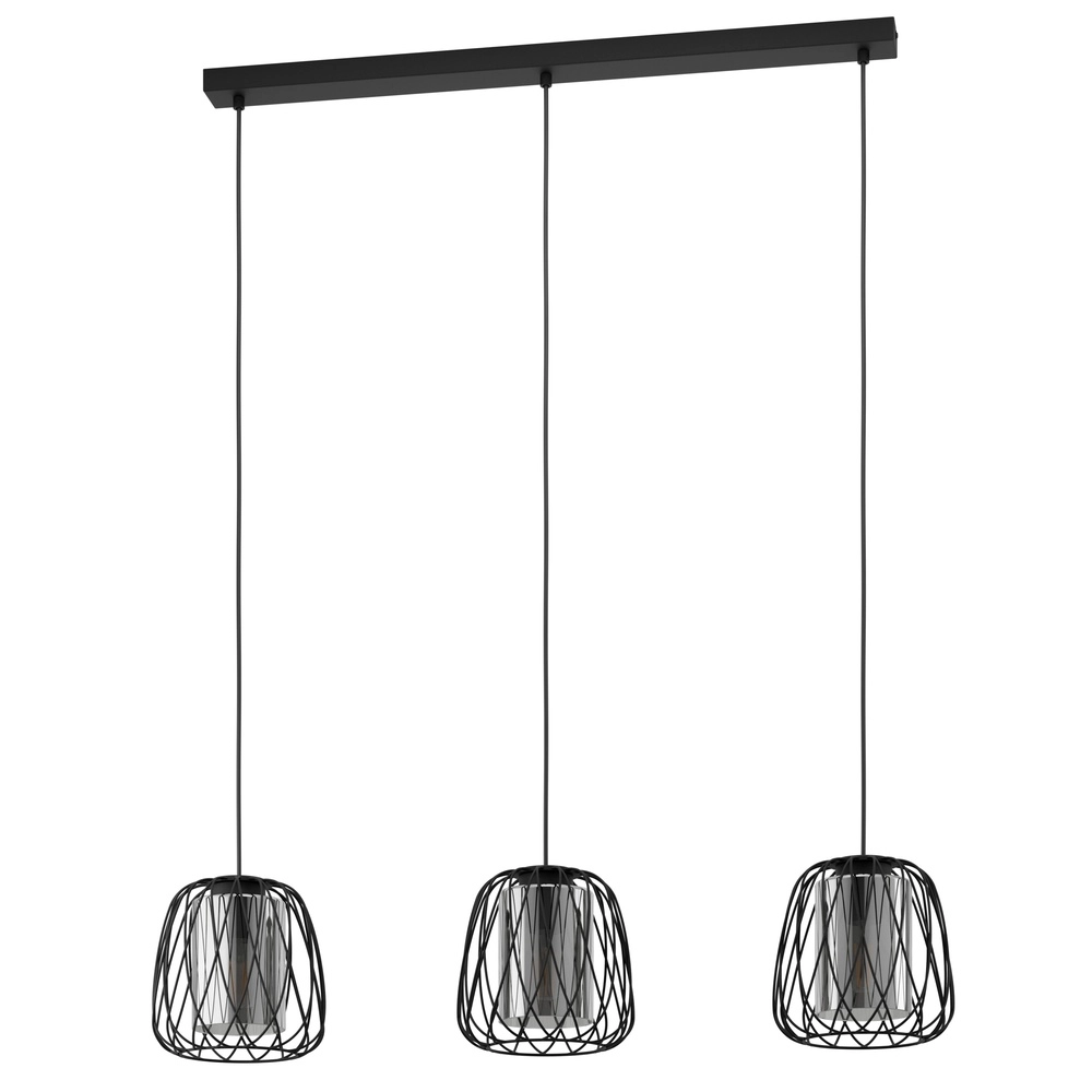 Draht-Pendellampe Floresta 3L – mit Rauchglas Eglo 9002759997069