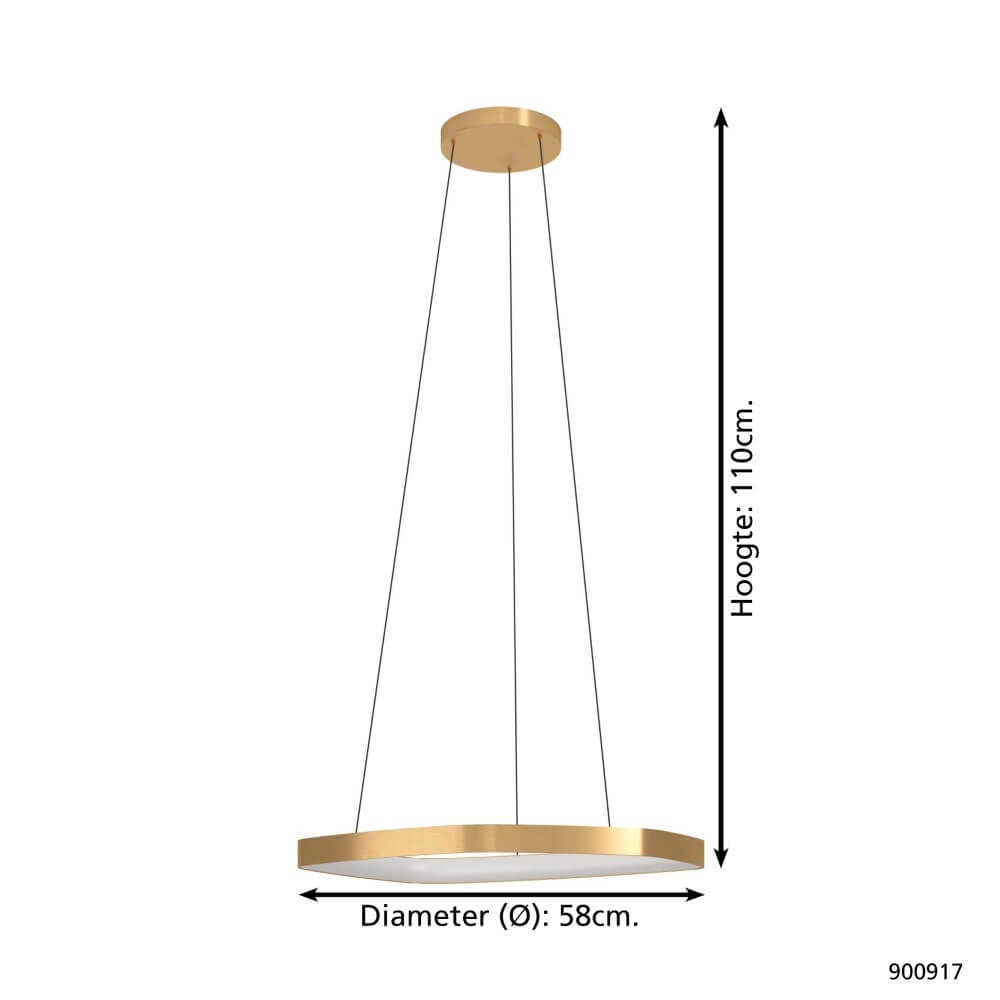 Goldene LED-Hängelampe Vallerosa Ø 58cm Eglo 9008606277827