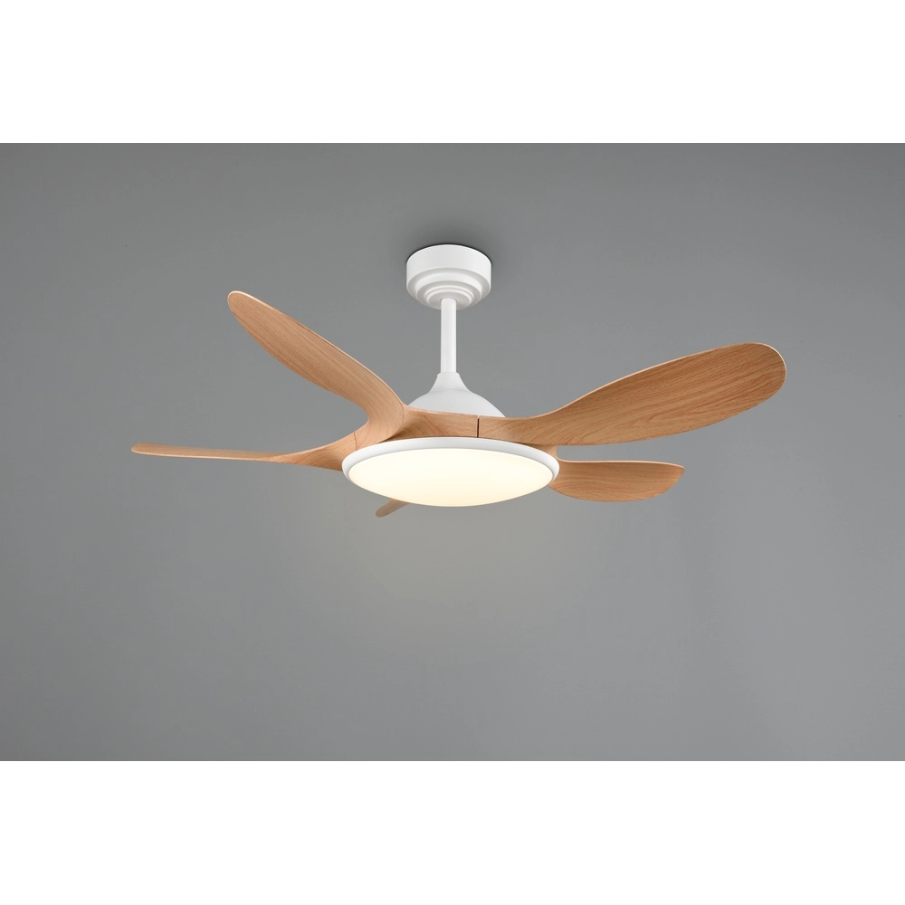 Weißer Fächer Flen mit Holzoberseiten Ø 108 cm Trio 4017807689297