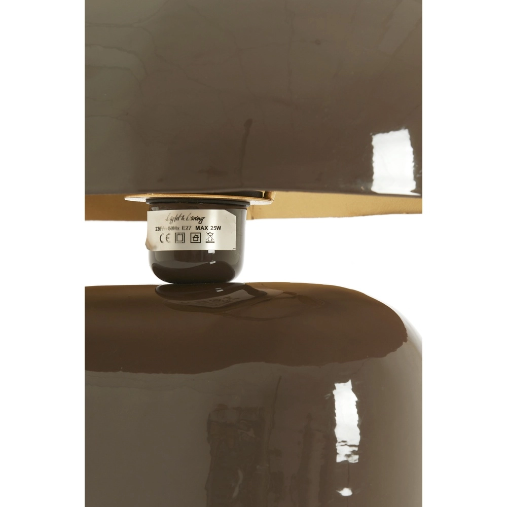 Tischlampe Todd oval – glänzend dunkelbraun Light & Living 8717807818944