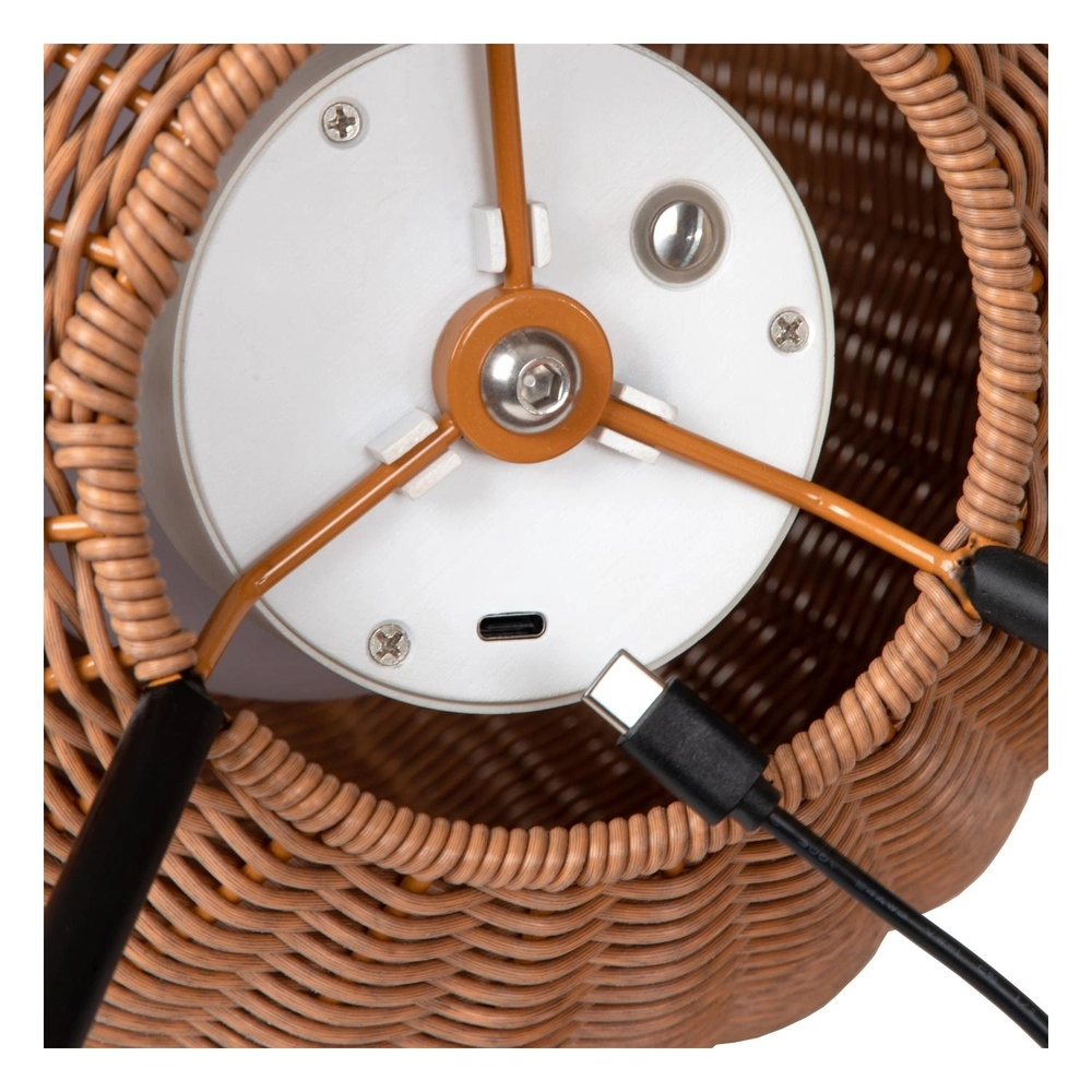 Tischlampe Colin Ip44 Wiederaufladbares Rattan Lucide 5411212031877