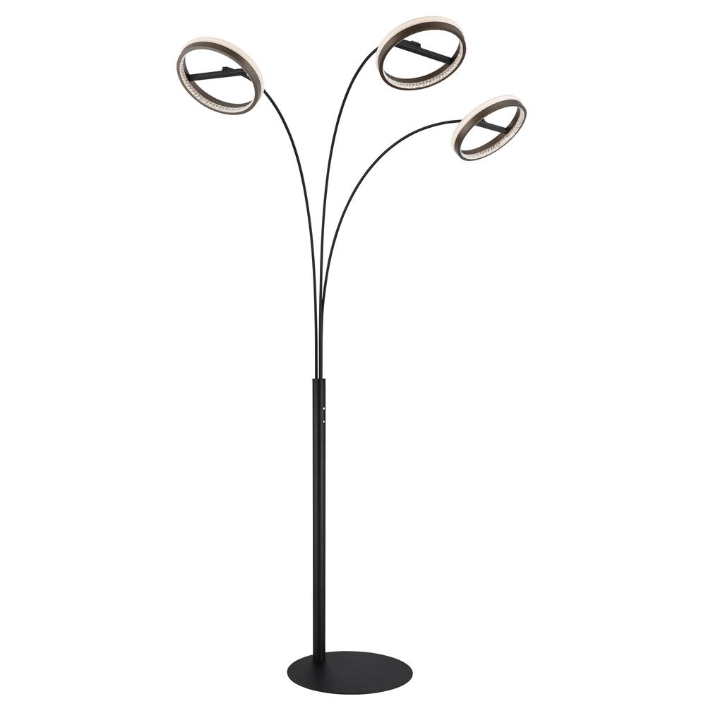 Design-Stehlampe Della 3-Licht Schwarz Globo 9007371468744