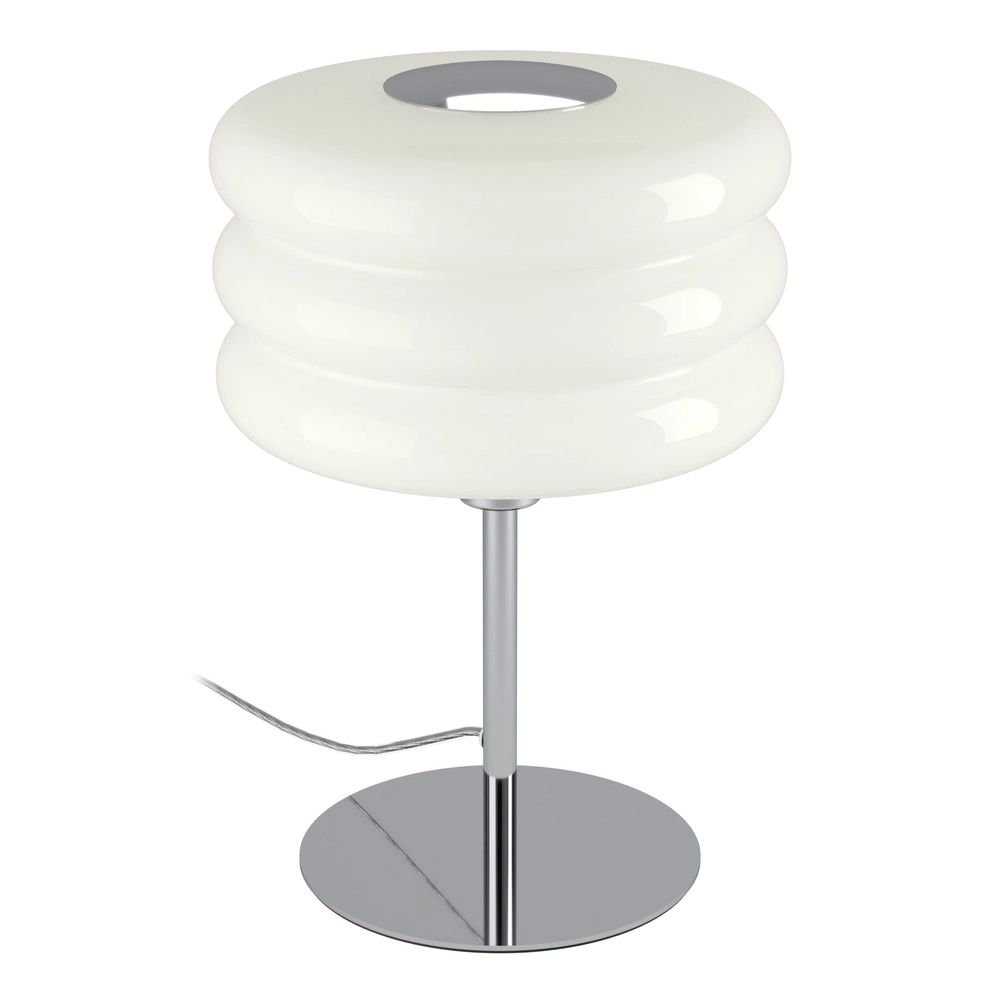 Design-Tischlampe Tortora Chrom mit weißem Ø 20 cm