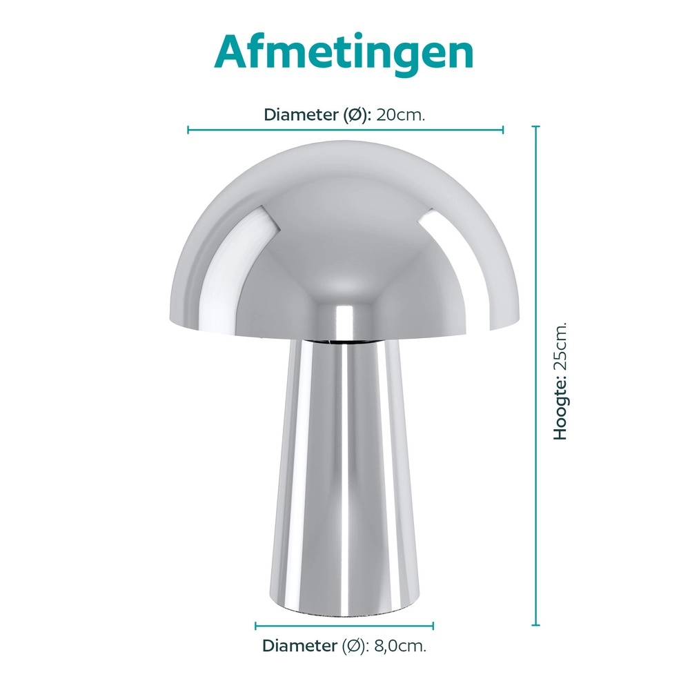 Tischlampe Bufalara Chrom