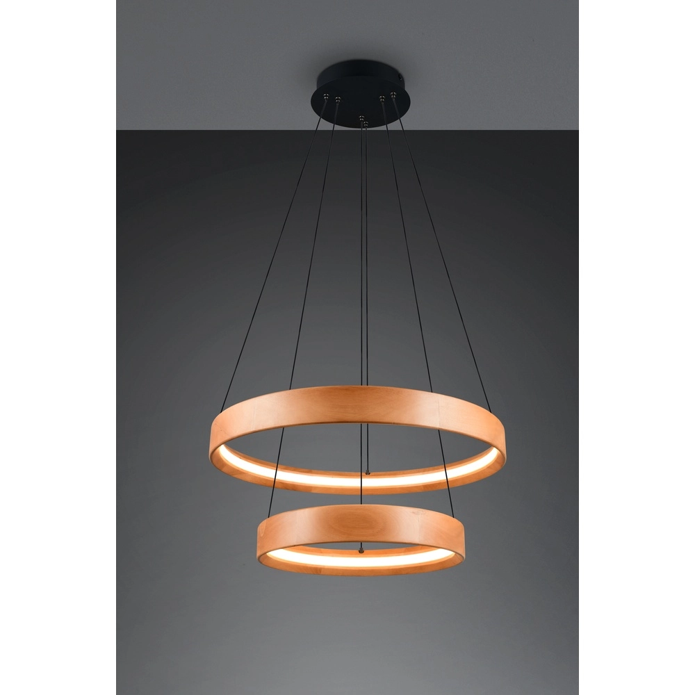 Design-Pendelleuchte Lynwood Holz Ø 60cm Trio 4017807662276