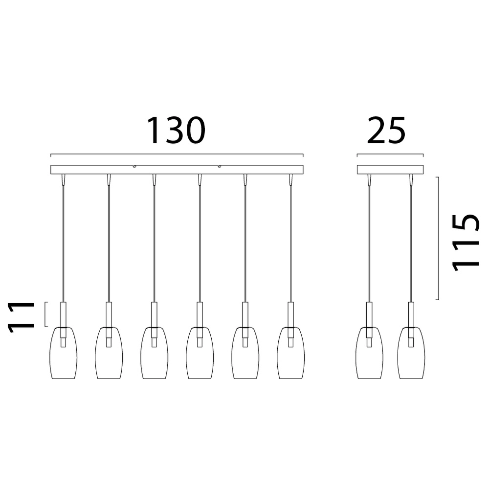 6L Pendellampe Ø11,5 cm Lido Olive mit goldverblasstem Glas Masterlight 8718121325002