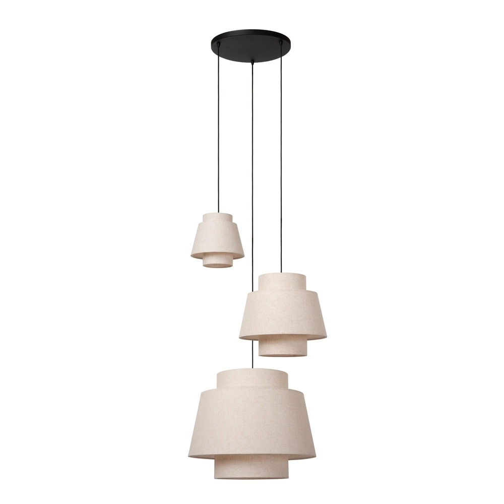 Pendellampe Tribute 3-Licht Rundcreme