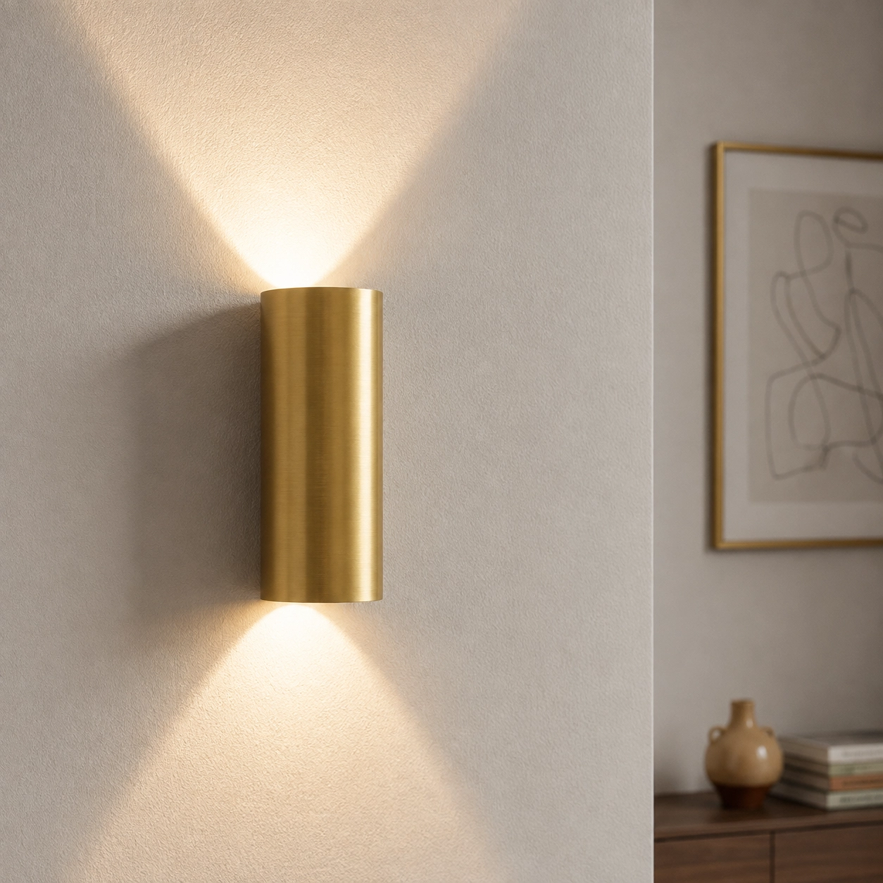 LED WandSpot Brody2 Up - Down 2-Licht-Gold