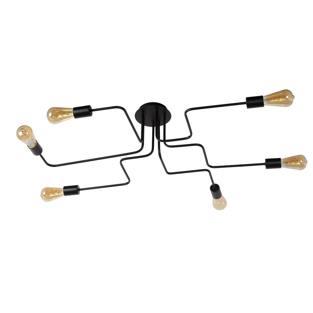 Deckenlampe Lester 6-Licht Schwarz