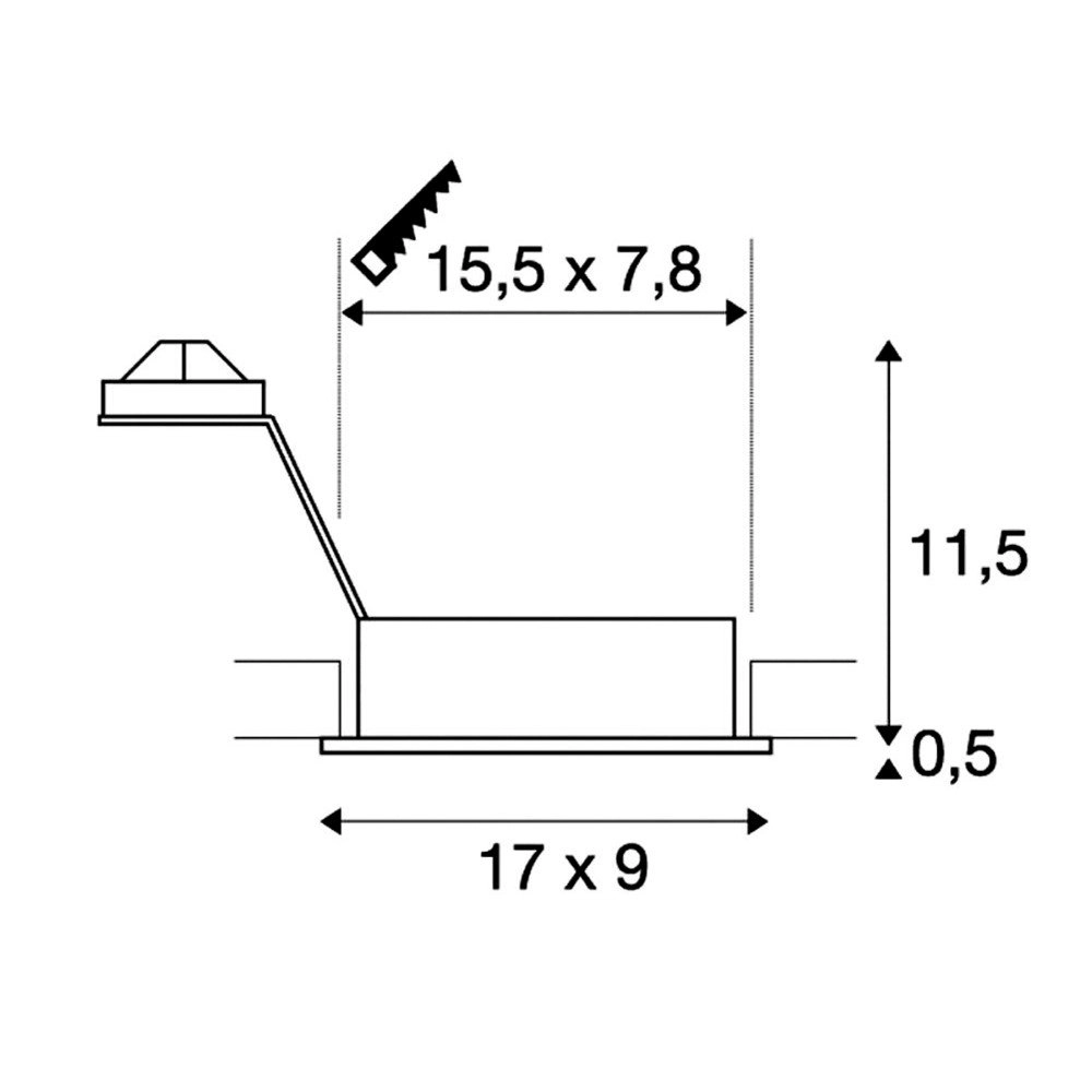Einbaustrahler New Tria GU10 2 Square 17cm schwarz SLV 4024163137102