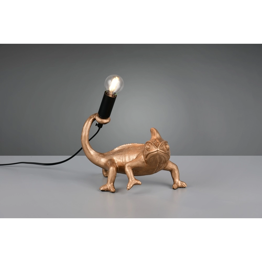 Tischlampe Crawly Eidechse Gold Trio 4017807668124