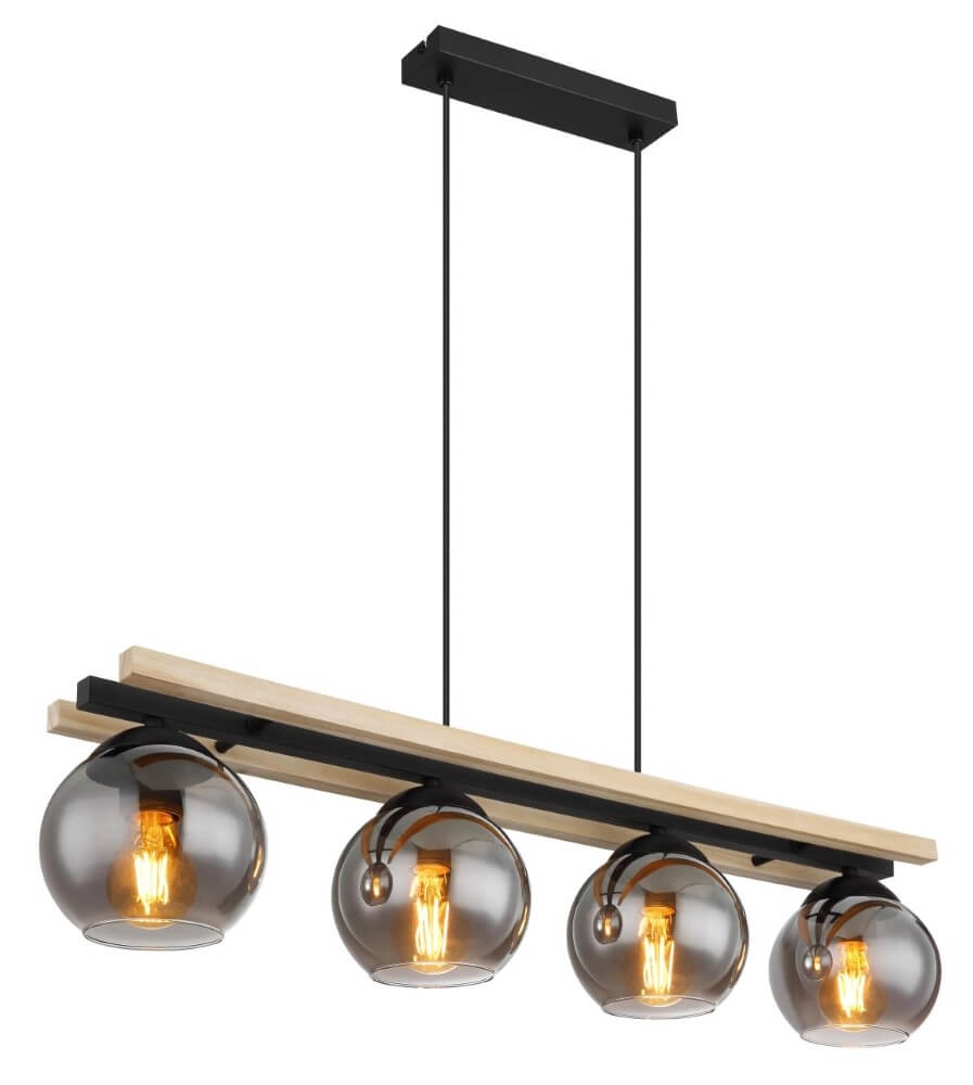 Design-Hängelampe Conni Holz 4-flammig