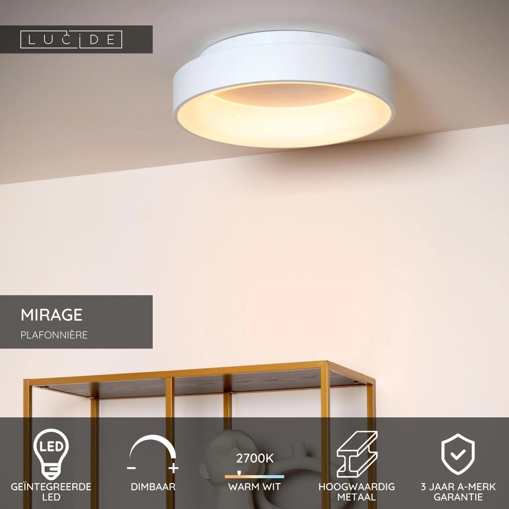 Deckenlampe Mirage Ø 45 cm weiß Lucide 5411212361233