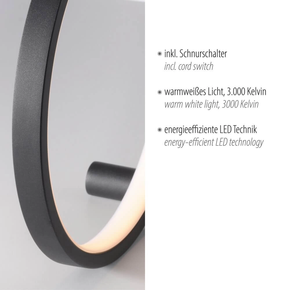 Schwarze Tischlampe Mini Ritus Just Light 4043689000202