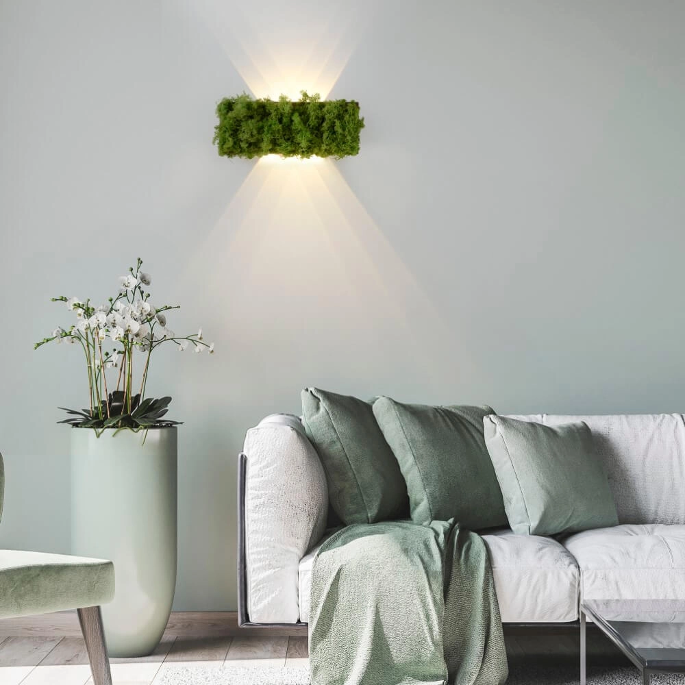 Rechteckige Deckenleuchte Green Carlo mit Moos Just Light 4043689994853
