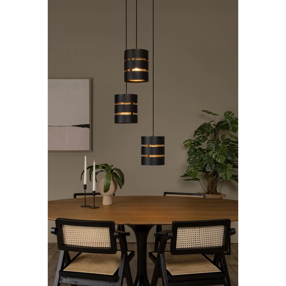 Pendellampe Rosas Ø 43 cm schwarz mit Gold Lucide 5411212211835