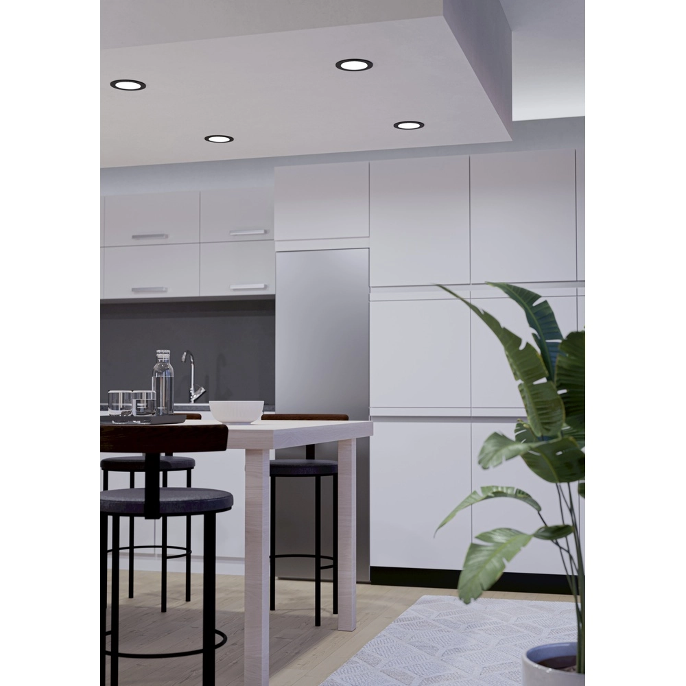 IP44-Einbaulampe Fueva 6-Z Zigbee – schwarz – Ø 12 cm Eglo 9008606330973