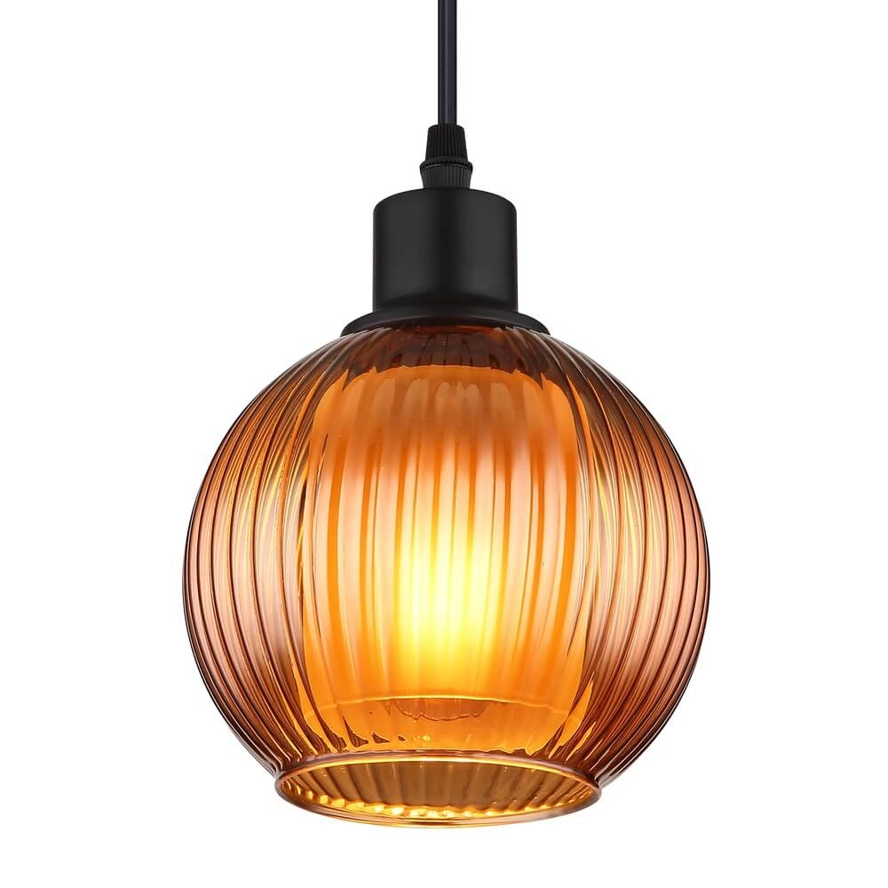 Pendelleuchte Zumba orangefarbenes Glas Ø 15cm Globo 9007371455812