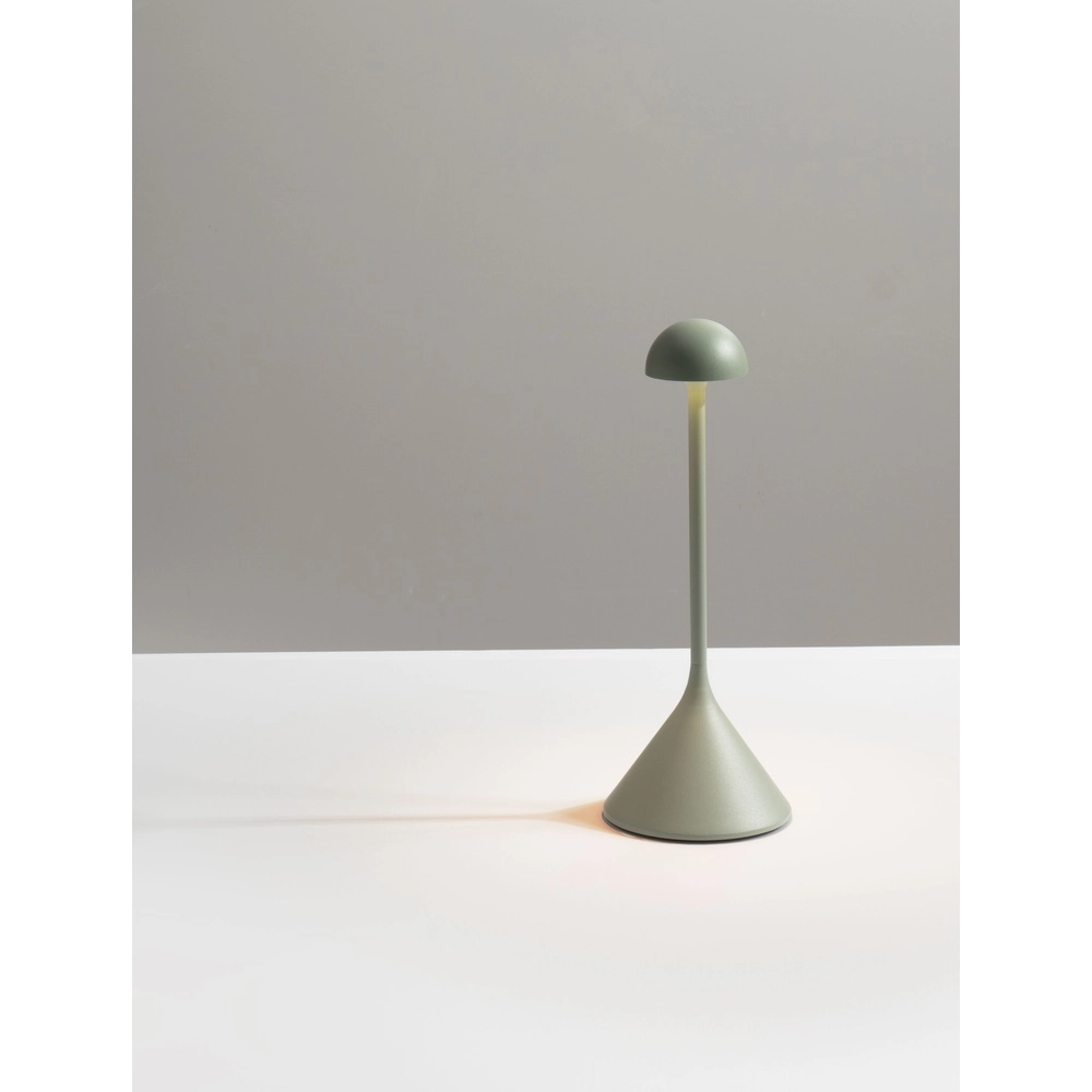 Tischlampe Dalt olivgrün wiederaufladbar mit USB Lyora 5212017477057