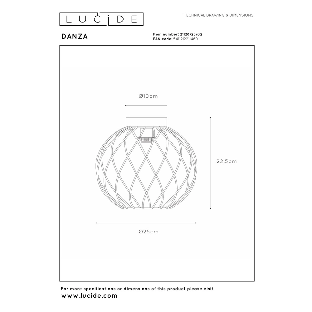 Deckenlampe Danza gold Ø 25cm Lucide 5411212211460