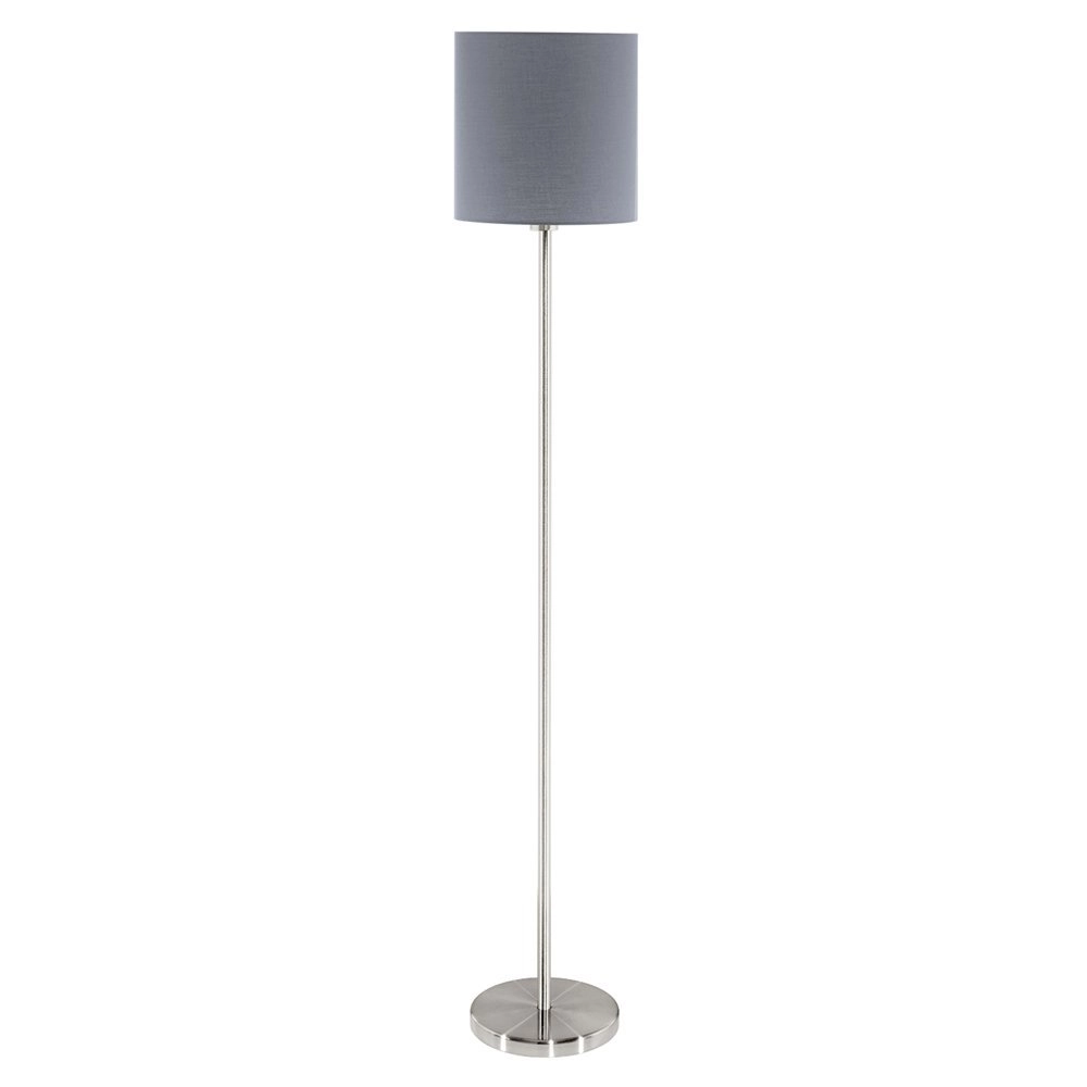 Stehlampe Pasteri 28cm Nickel Matt mit grauer Kapuze