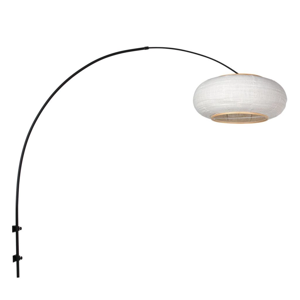 Schwarze Wandlampe Silva Alba mit weißem Farbton Ø60 cm