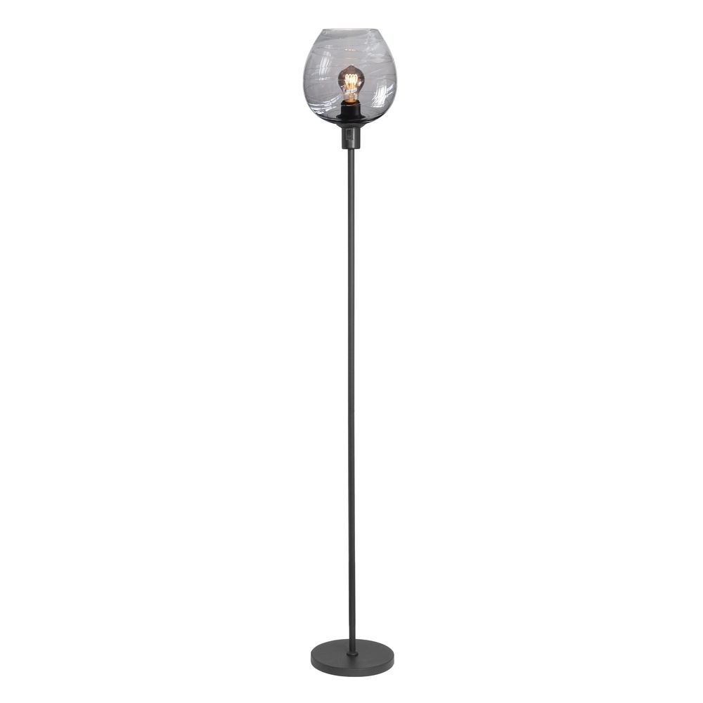Stehlampe Fantasy schwarz mit Rauchglas Ø 22cm Highlight
