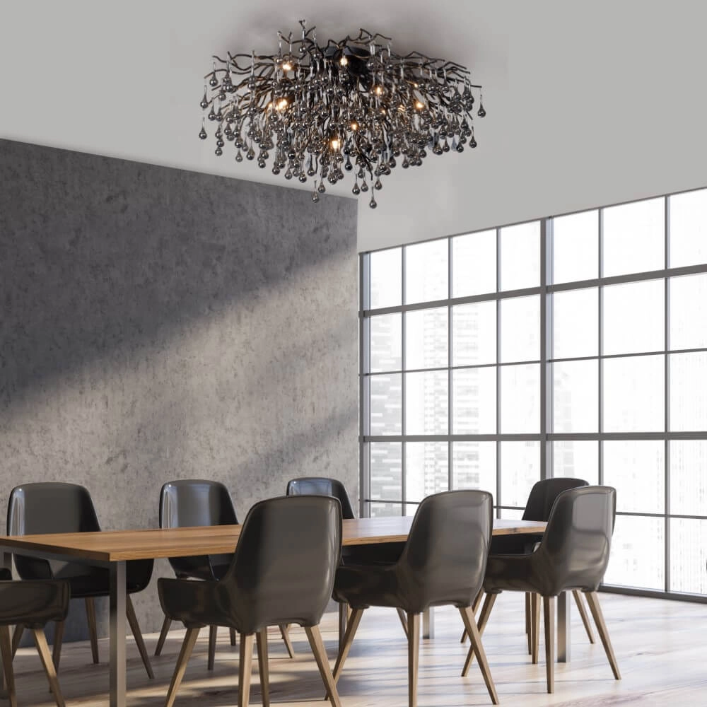Kronleuchter Icicle schwarz 100cm Paul Neuhaus 4012248377581