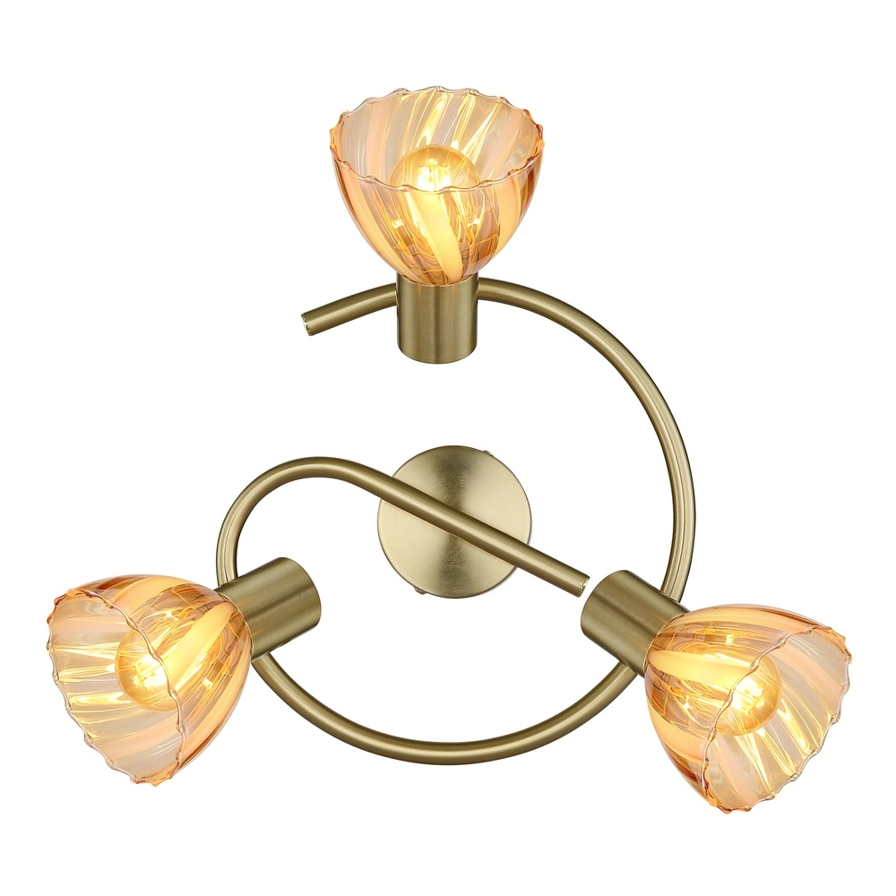 Deckenlampe 3-Leuchten Zachery Gold Globo 9007371528509