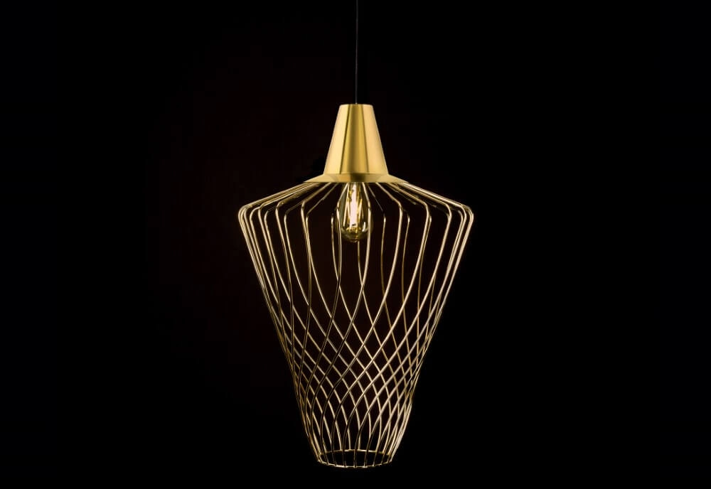 Ø 30cm Drahtlampe Wave Gold Lyora 5903139885799