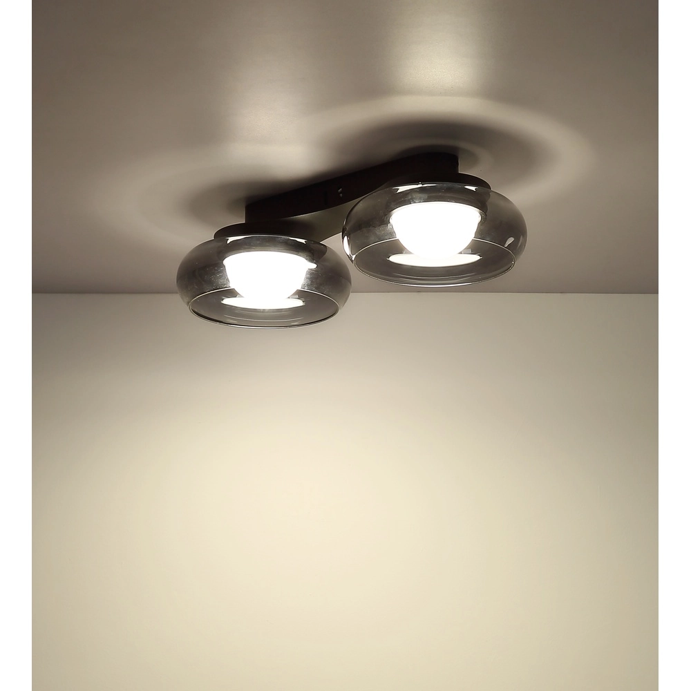 Design-Deckenlampe Carlene 2-Licht Schwarz Globo 9007371569175