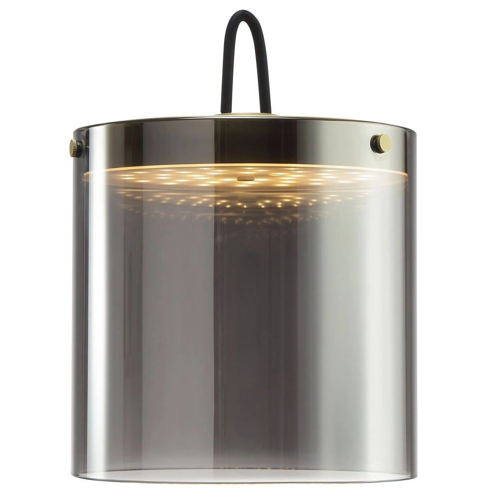 Tischlampe Lumeo Messing mit Rauchglas Ø 20cm Brilliant 4004353463600