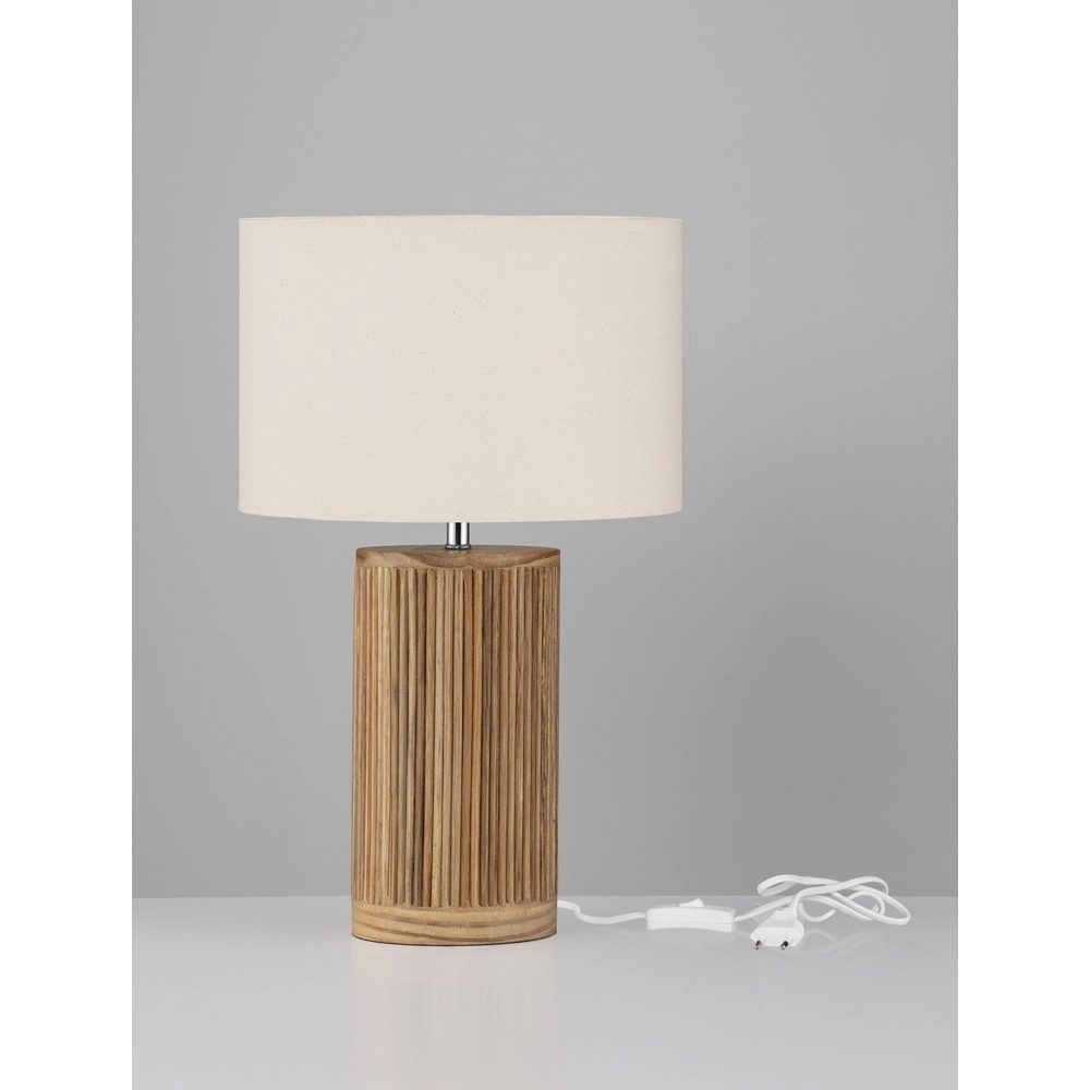 Tischlampe Nau Holz mit weißer Haube Lyora 5212017468284