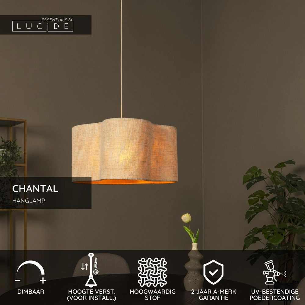 Organische Pendellampe Chantal Beige Lucide 5411212510112
