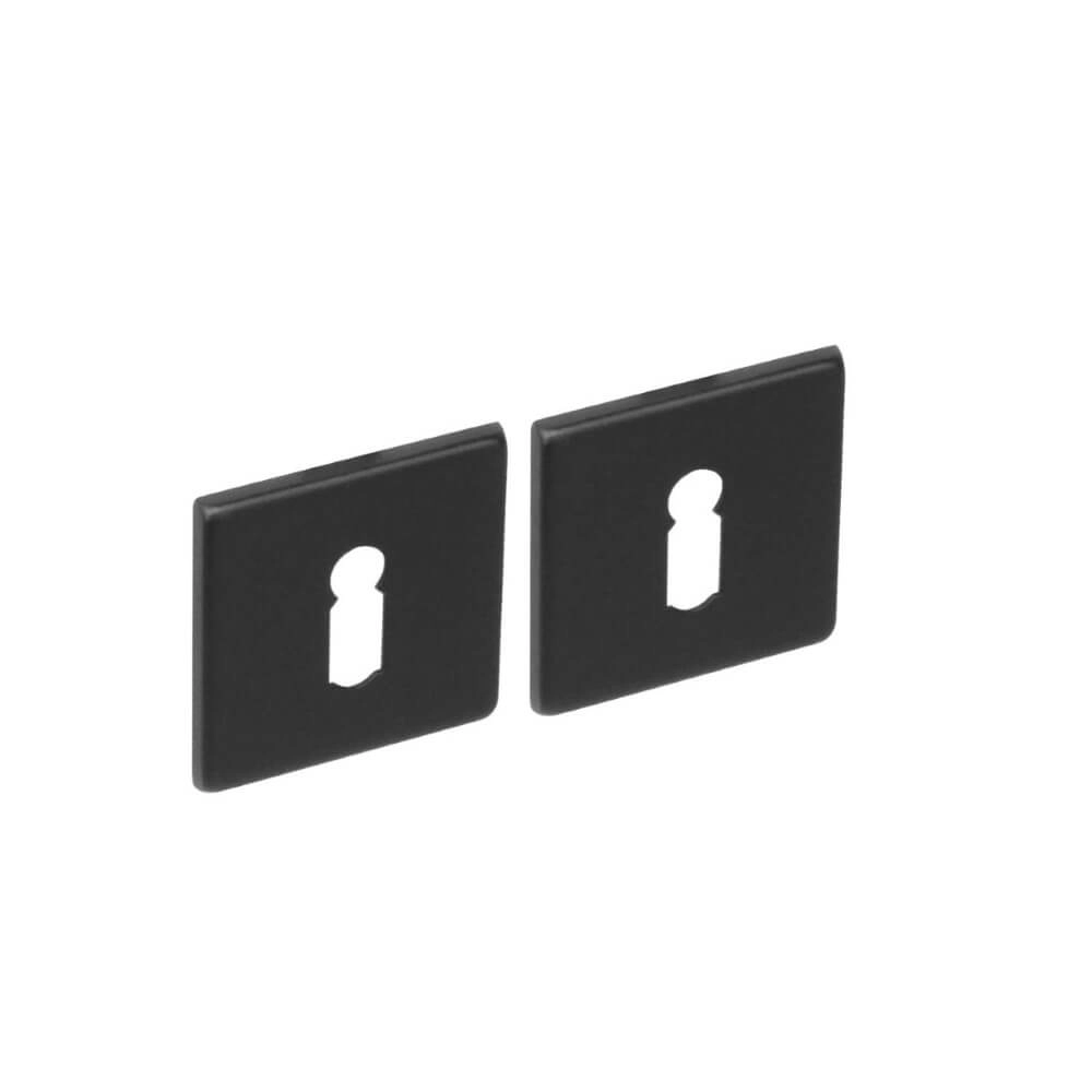 Set mit 2 Schlüsselrosetten Tira Quadratisch Schwarz Intersteel 8714186635513