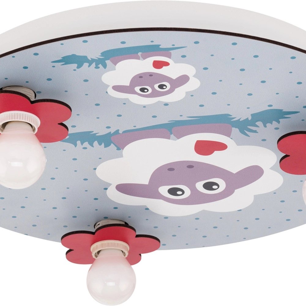 Deckenlampe im Kinderzimmer Lalelu weiß mit Schafen Eglo 9002759977054