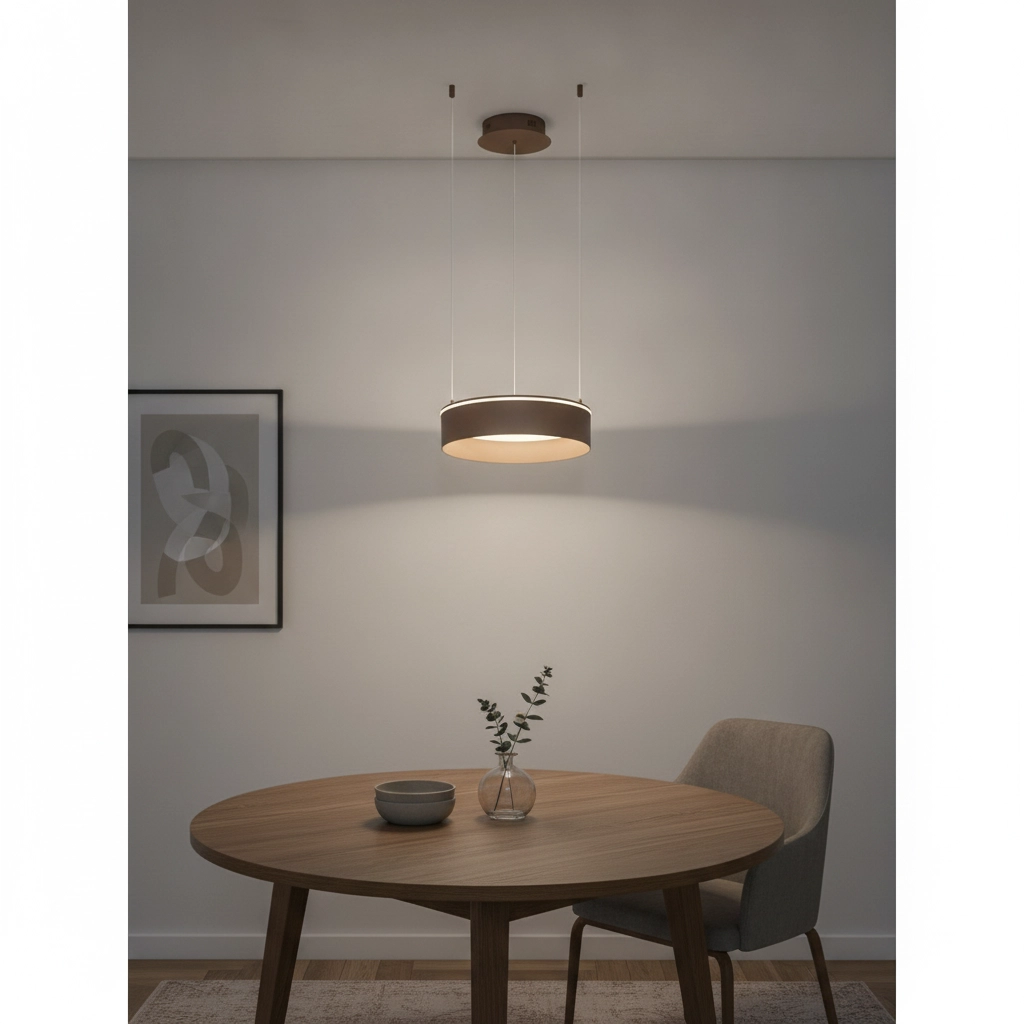 Moderne Pendellampe Olivia sandbraun Ø 40 cm