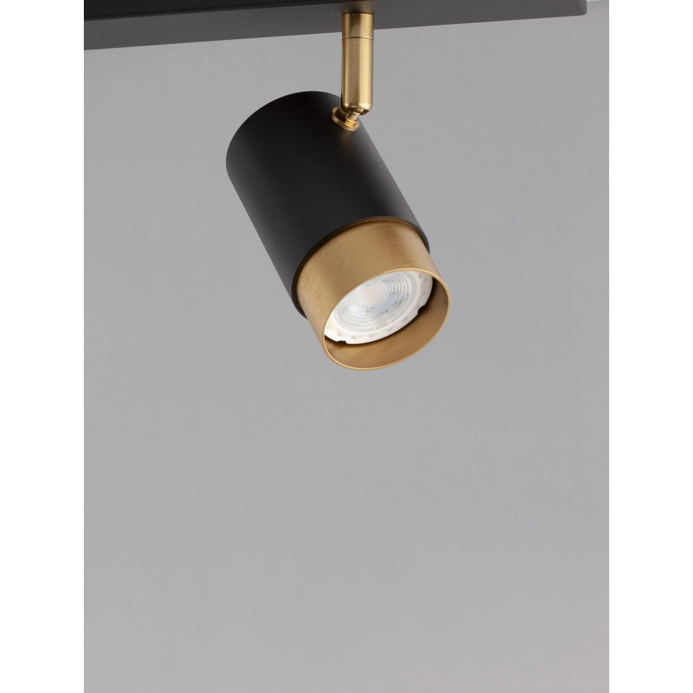 Deckenstrahler Pogno 3-flammig schwarz mit gold gerade Lyora 5212017430854
