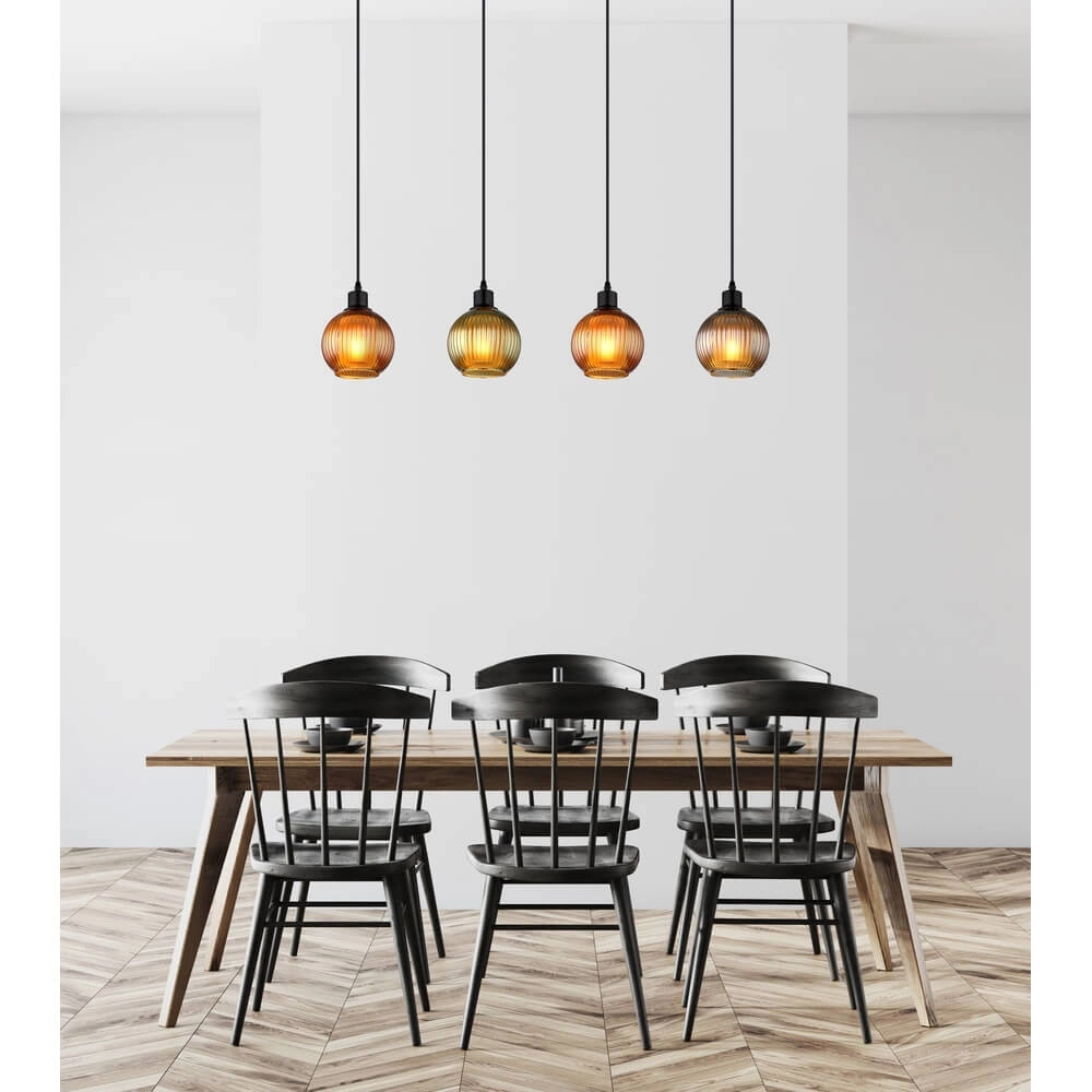 Pendelleuchte Zumba Farbiges Glas 4-flammig Globo 9007371452828