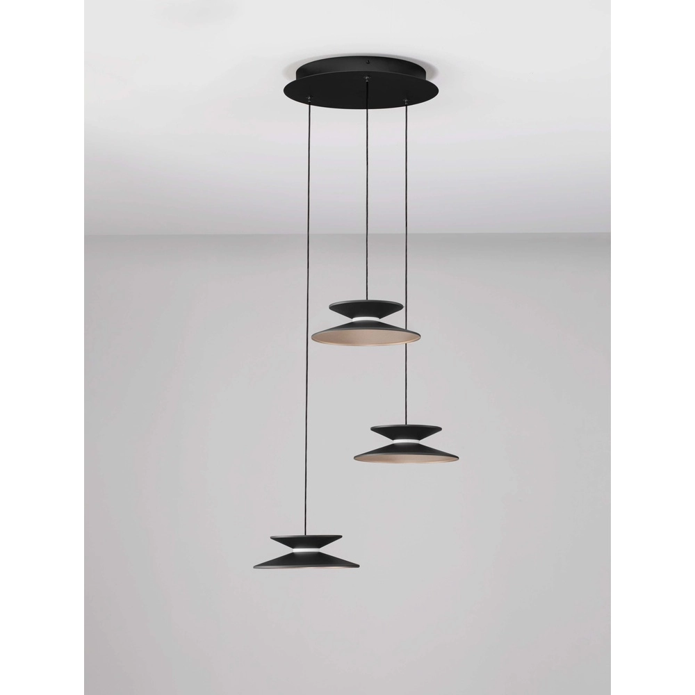 Design-Pendelleuchte Morfi 3-flammig schwarz